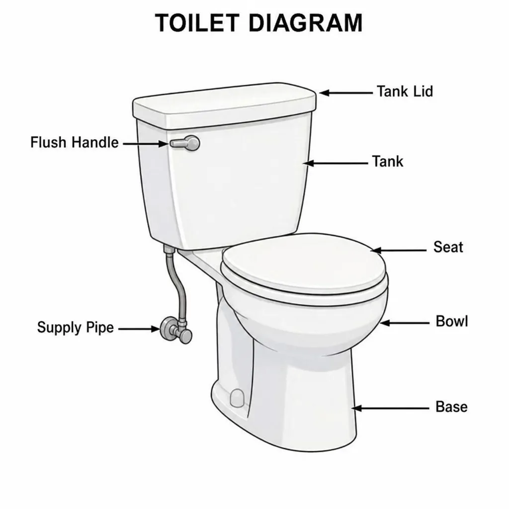 Grundlegende Darstellung einer Toilette