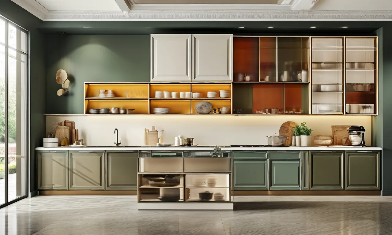 Kitchen cabinet trend display showroom with sample doors