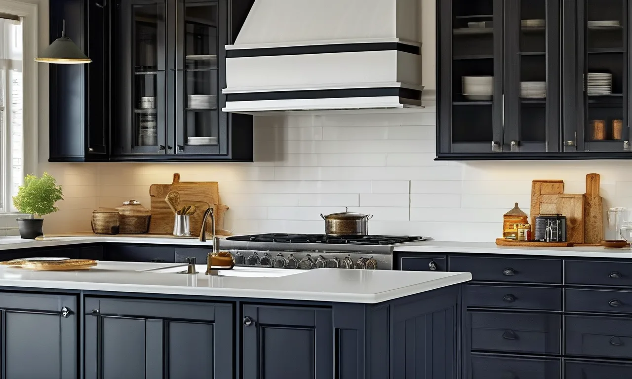 Two-tone kitchen cabinets trend with white uppers and dark lowers